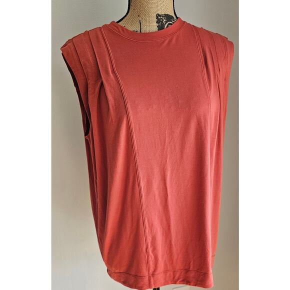 Lululemon Modal Pleated Shoulder Tank Top in Red Rock, Sz 4 - Picture 8 of 11